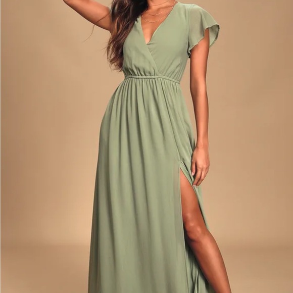 Lulus lost in the moment sage brush maxi dress - Picture 2 of 3